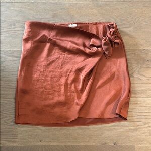 Wilfred Brown Mini Wrap Skirt with Tie Front